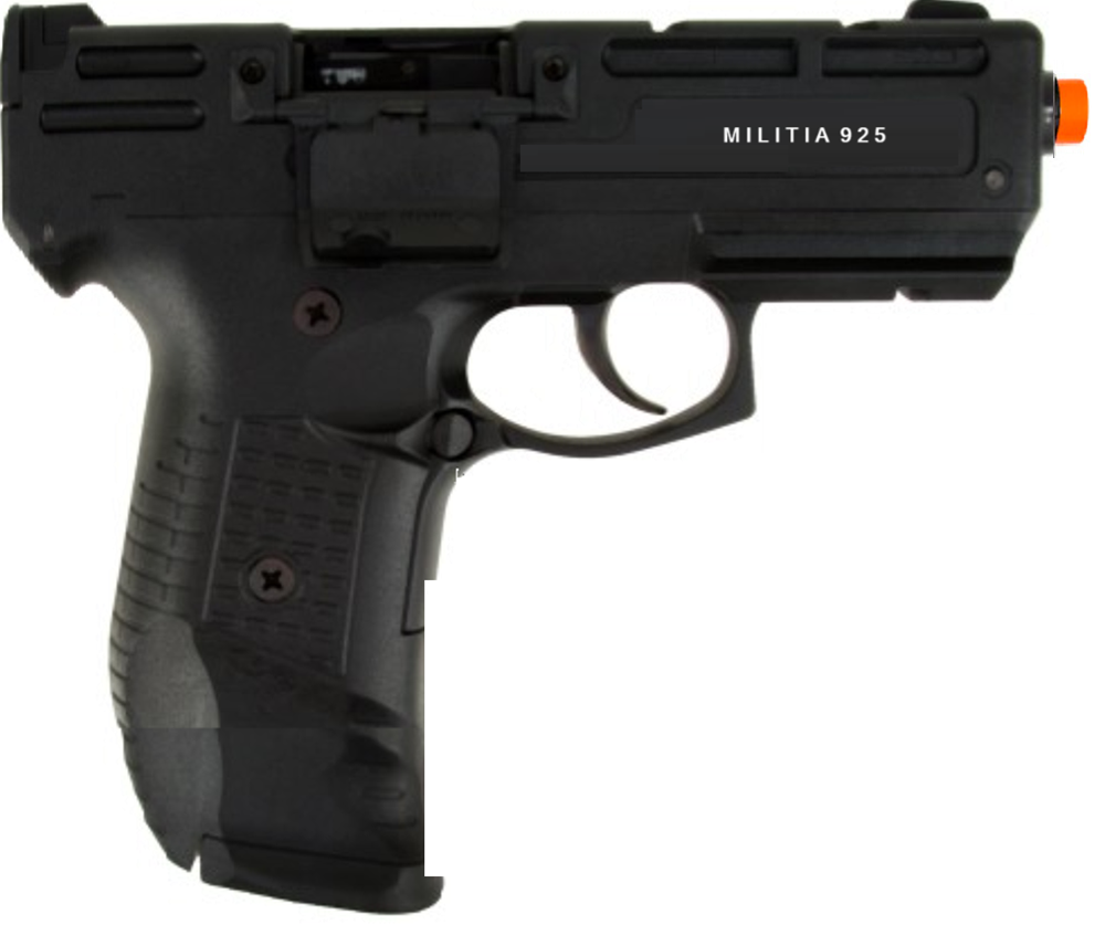 Militia 925 Full Auto 9mm Blank Front Firing Machine Non-Gun Prop Black Uzi (NEW)