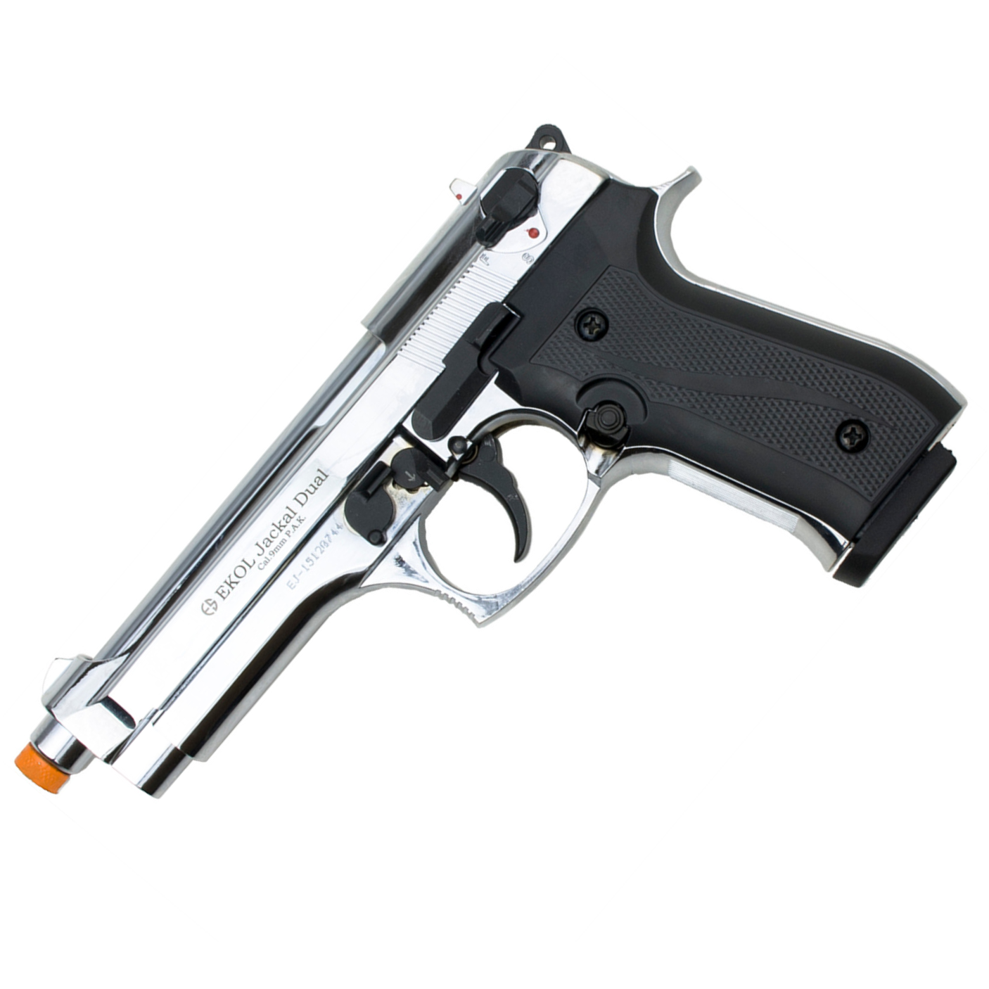 Militia Model 92F Full-Auto 9mm Blank Non-Gun Prop Pistol Nickel 6