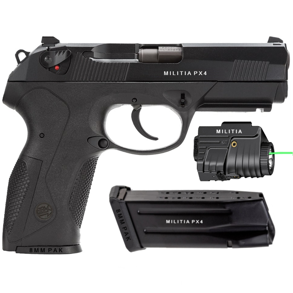 Militia Model PX4 Storm Semi-Auto Front Firing 9mm Blank Non-Gun Pistol Prop (NEW)